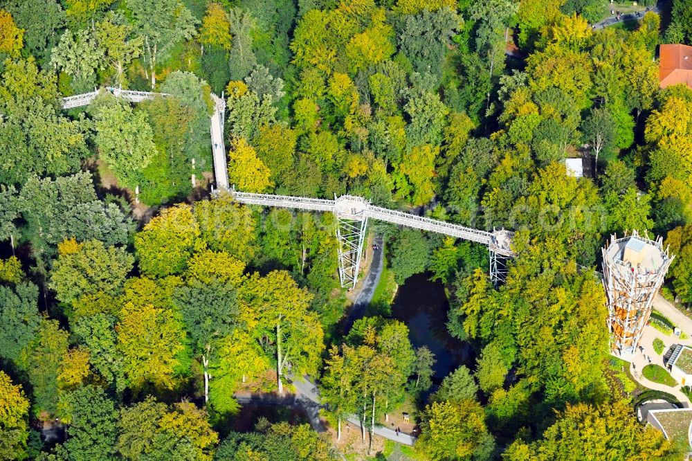 Aerial photograph Bad Iburg - Park of Baumkronenweg and Aussichtsturm of LAGA Landesgartenschau in Bad Iburg in the state Lower Saxony, Germany