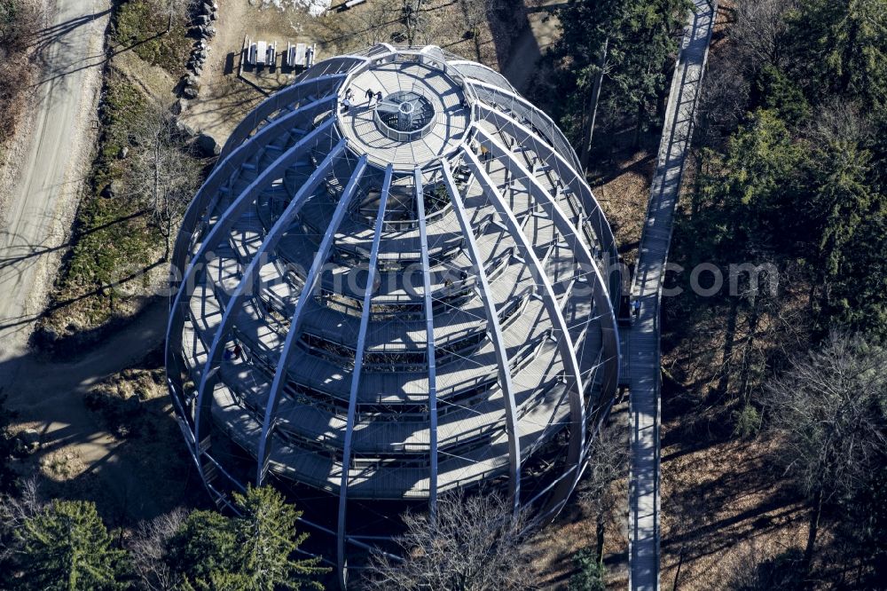 Aerial photograph Neuschönau - Tree wipfel path Bavarian Forest in Neuschoenau in Bavaria