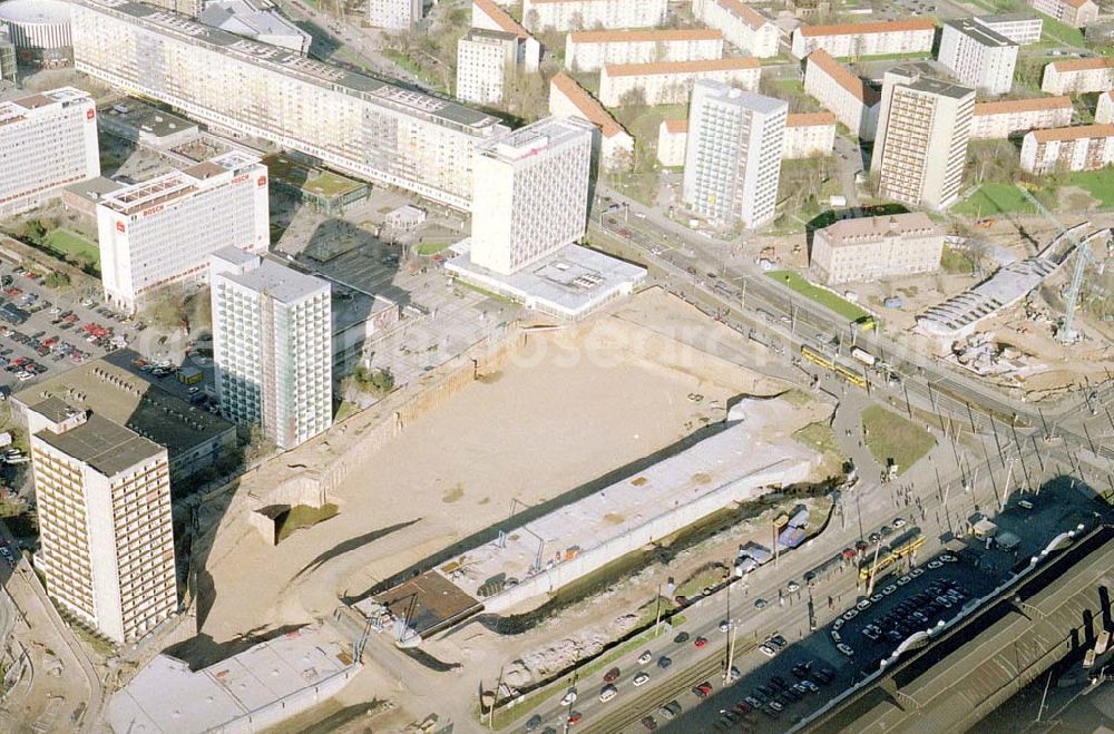 Aerial photograph Dresden / Sachsen - Bauprojekt vor dem Dresdner Hauptbahnhof