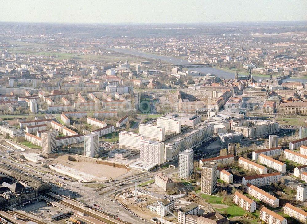 Aerial image Dresden / Sachsen - Bauprojekt vor dem Dresdner Hauptbahnhof