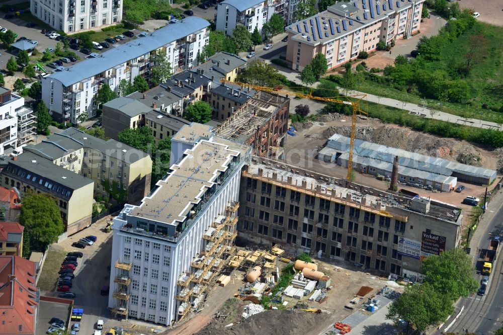 Magdeburg from the bird's eye view: View of the construction project MESSMA - Lofts in the district of Buckau in Magdeburg in the state of Saxony-Anhalt