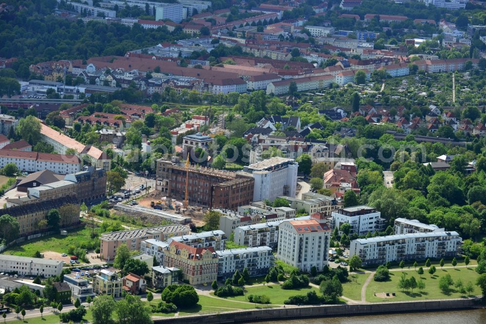 Aerial image Magdeburg - View of the construction project MESSMA - Lofts in the district of Buckau in Magdeburg in the state of Saxony-Anhalt