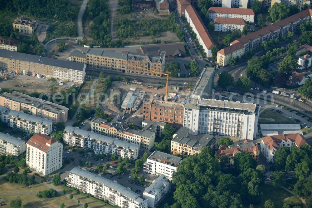 Aerial image Magdeburg - View of the construction project MESSMA - Lofts in the district of Buckau in Magdeburg in the state of Saxony-Anhalt