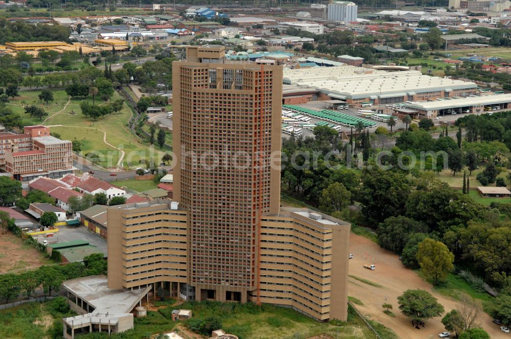 Aerial image Pretoria - Bauruine an der Vermeulern Street in Pretoria / Südafrika. Ruined building at the Vermeulen Street in Pretoria / South Africa.