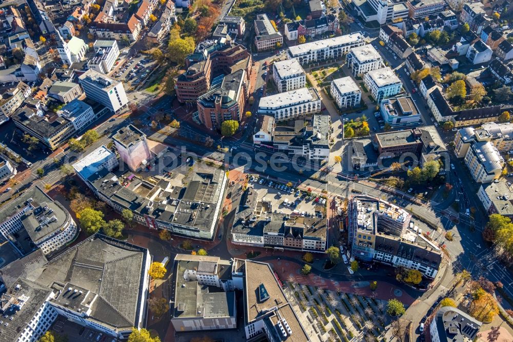 Aerial image Hamm - Construction site from the construction of a senior and age-appropriate residential complex Kleist-Residenz Neue Bahnhofstrasse in Hamm at Ruhrgebiet in the state North Rhine-Westphalia, Germany