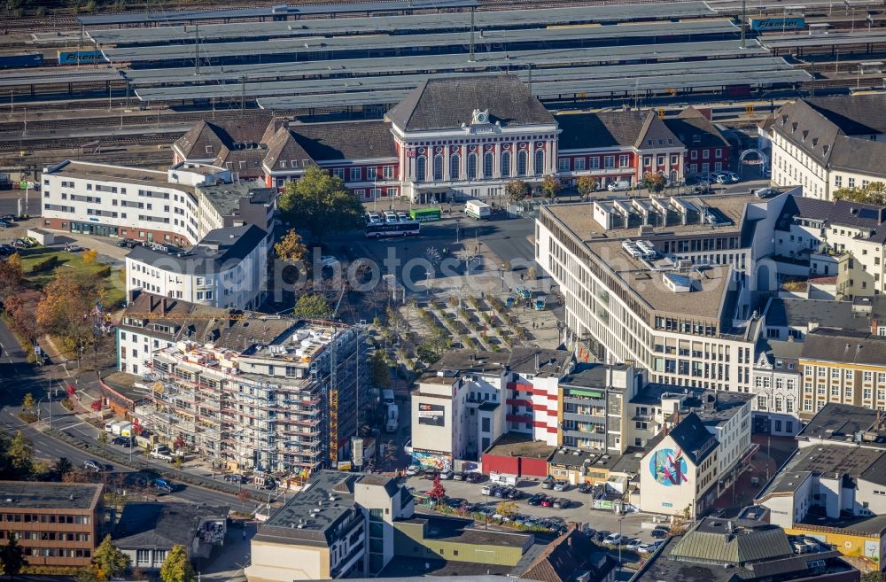 Hamm from above - Construction site from the construction of a senior and age-appropriate residential complex Kleist-Residenz Neue Bahnhofstrasse in Hamm at Ruhrgebiet in the state North Rhine-Westphalia, Germany