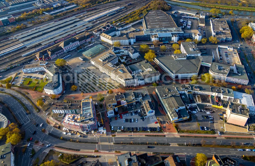 Hamm from above - Construction site from the construction of a senior and age-appropriate residential complex Kleist-Residenz Neue Bahnhofstrasse in Hamm at Ruhrgebiet in the state North Rhine-Westphalia, Germany