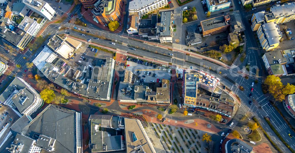 Aerial image Hamm - Construction site from the construction of a senior and age-appropriate residential complex Kleist-Residenz Neue Bahnhofstrasse in Hamm at Ruhrgebiet in the state North Rhine-Westphalia, Germany