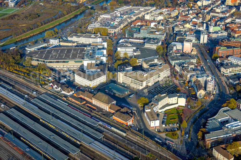 Aerial photograph Hamm - Construction site from the construction of a senior and age-appropriate residential complex Kleist-Residenz Neue Bahnhofstrasse in the district Heessen in Hamm at Ruhrgebiet in the state North Rhine-Westphalia, Germany