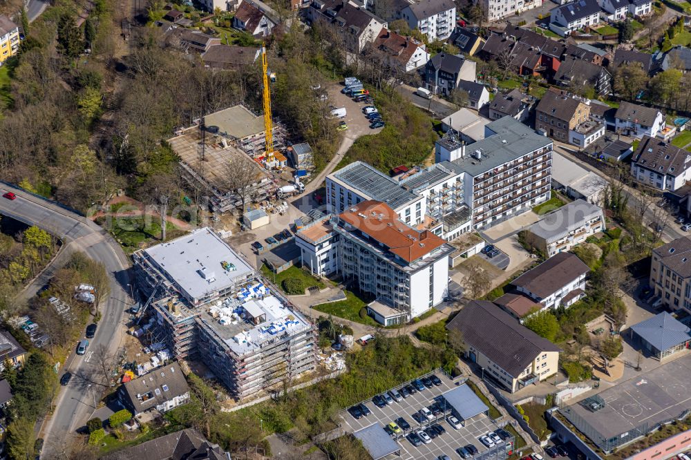 Herdecke from above - Construction site from the construction of a senior and age-appropriate residential complex on Goethestrasse in the district Westende in Herdecke in the state North Rhine-Westphalia, Germany