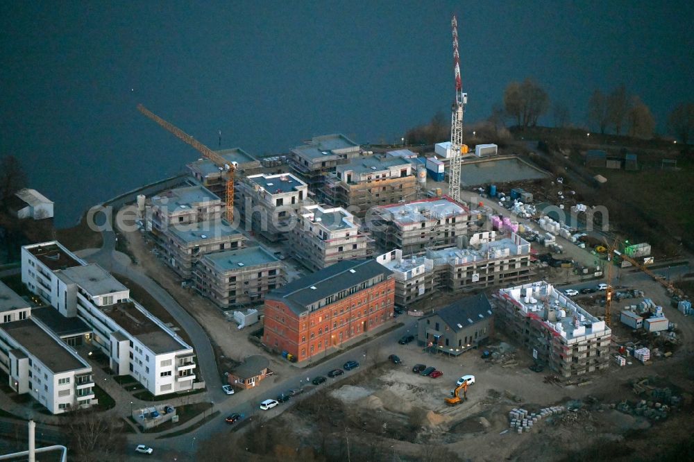 Aerial photograph Neuruppin - Construction site from the construction of a senior and age-appropriate residential complex Seetor - Residenz II in Seetorviertel in Neuruppin in the state Brandenburg, Germany