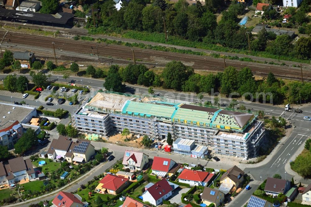 Aerial photograph Leipzig - Construction site from the construction of a senior and age-appropriate residential complex on Birkenring - Suedtangente - Mittelring in the district Grosswiederitzsch in Leipzig in the state Saxony, Germany