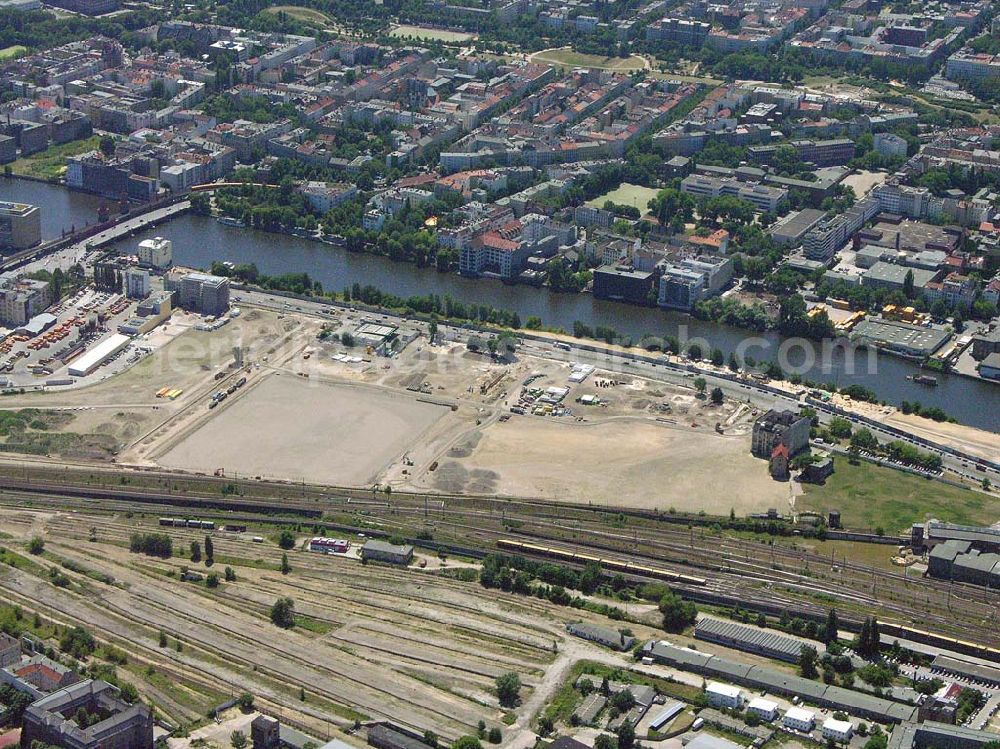 Aerial photograph Berlin - Friedrichshain - Baustelle der Anschütz Arena in Berlin-Friedrichshain