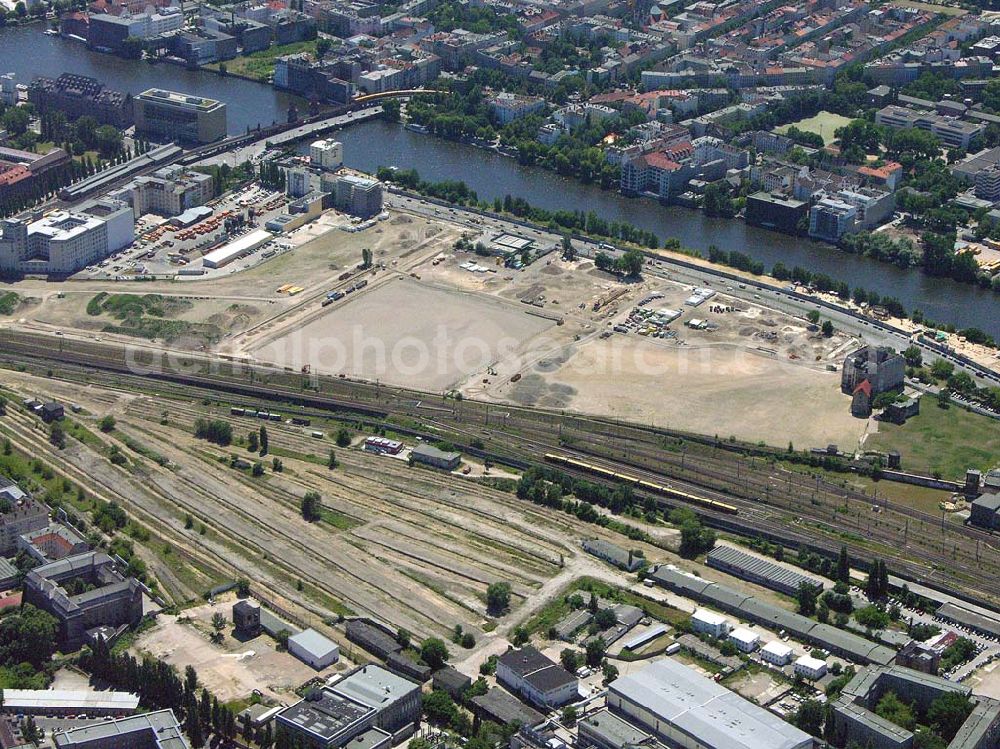 Aerial photograph Berlin - Friedrichshain - Baustelle der Anschütz Arena in Berlin-Friedrichshain