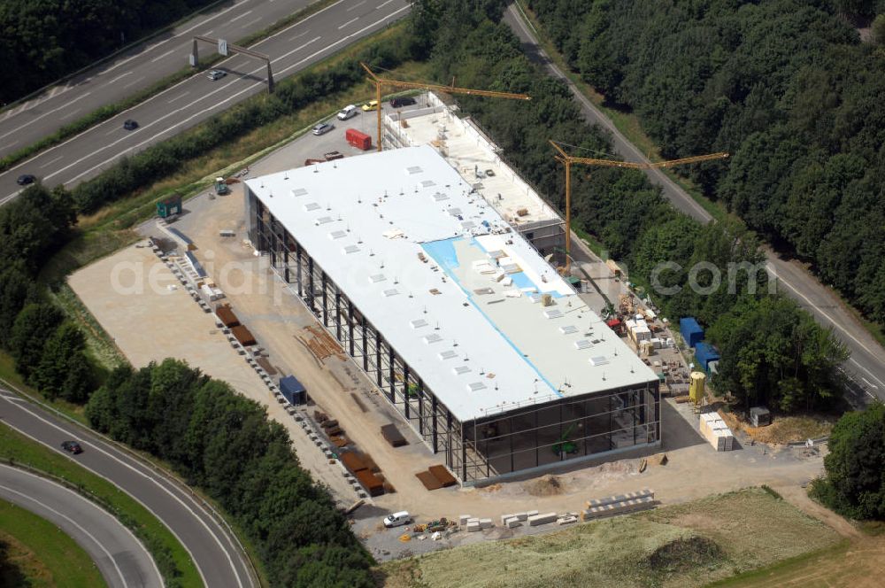 Unna from above - Blick auf eine Baustelle an der Autobahn 44 am Kreuz Unna-Ost. Kontakt: Kreisstadt Unna, Rathausplatz 1, 59423 Unna, Tel. +49(0)2303 103 0, Fax +49(0)2303 103 273, Email: info@stadt-unna.de