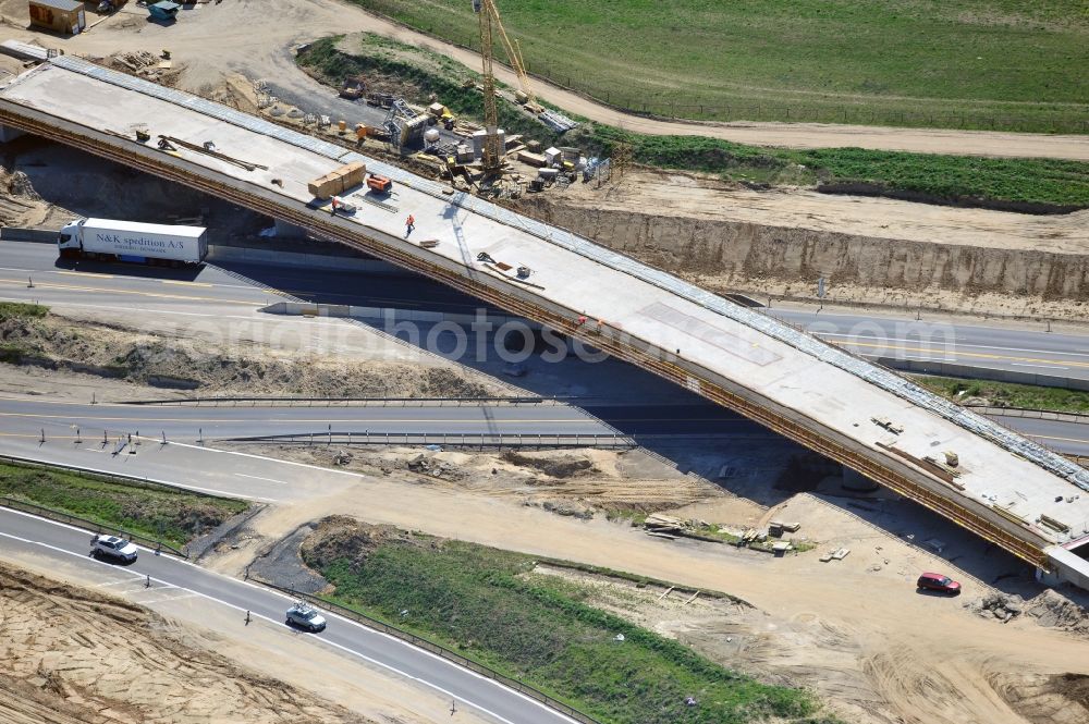 Aerial photograph Schwanebeck - View of the construction site at the motorway junction Barnim