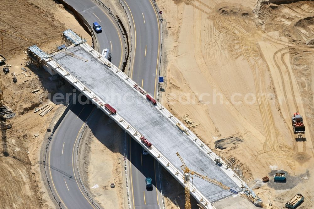 Schwanebeck from above - View of the construction site at the motorway junction Barnim