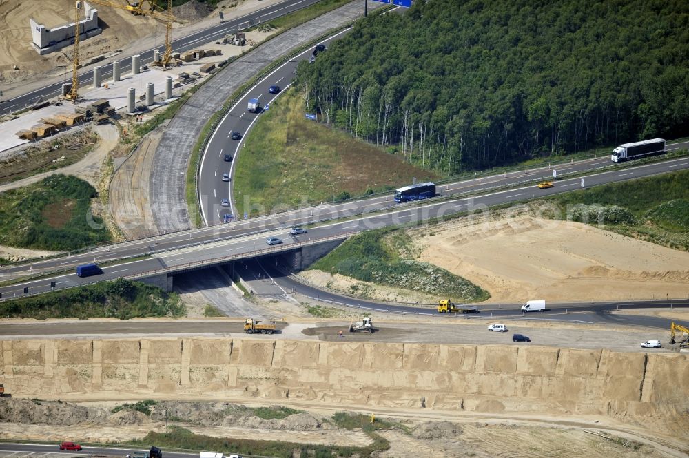 Aerial photograph Schwanebeck - View of the construction site at the motorway junction Barnim