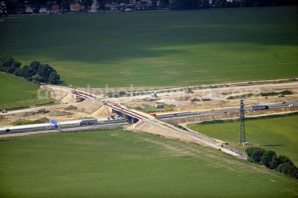 Aerial photograph Schwanebeck - View of the construction site at the motorway junction Barnim