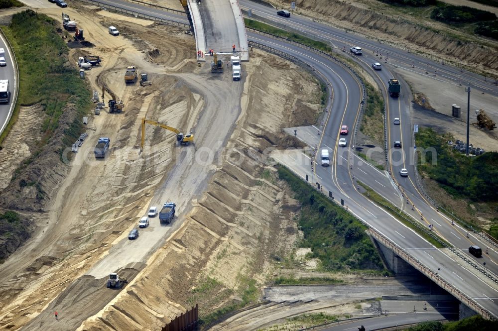 Aerial photograph Schwanebeck - View of the construction site at the motorway junction Barnim