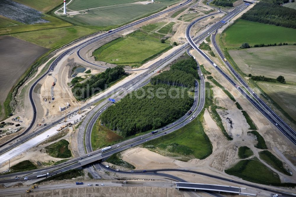 Schwanebeck from above - View of the construction site at the motorway junction Barnim