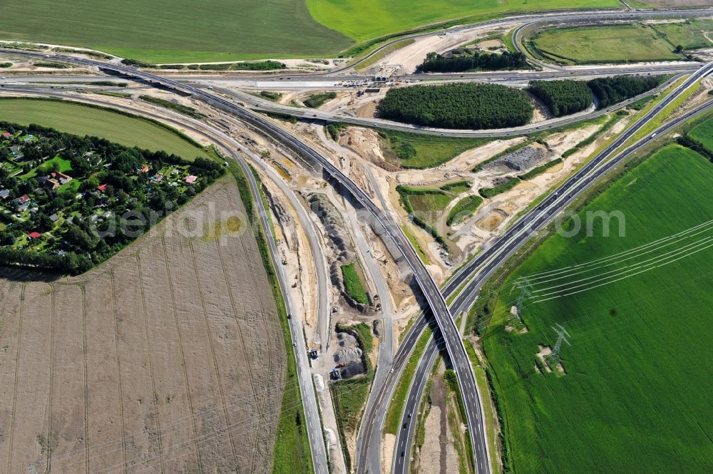 Aerial photograph Schwanebeck - View of the construction site at the motorway junction Barnim