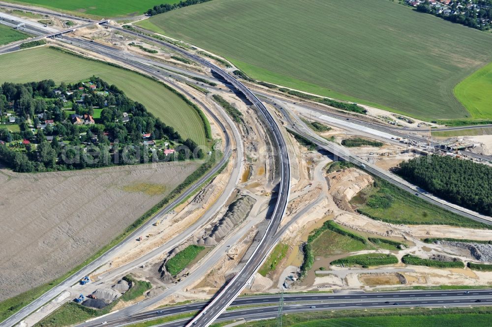 Aerial photograph Schwanebeck - View of the construction site at the motorway junction Barnim