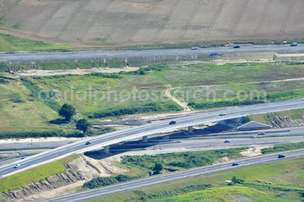 Schwanebeck from above - View of the construction site at the motorway junction Barnim