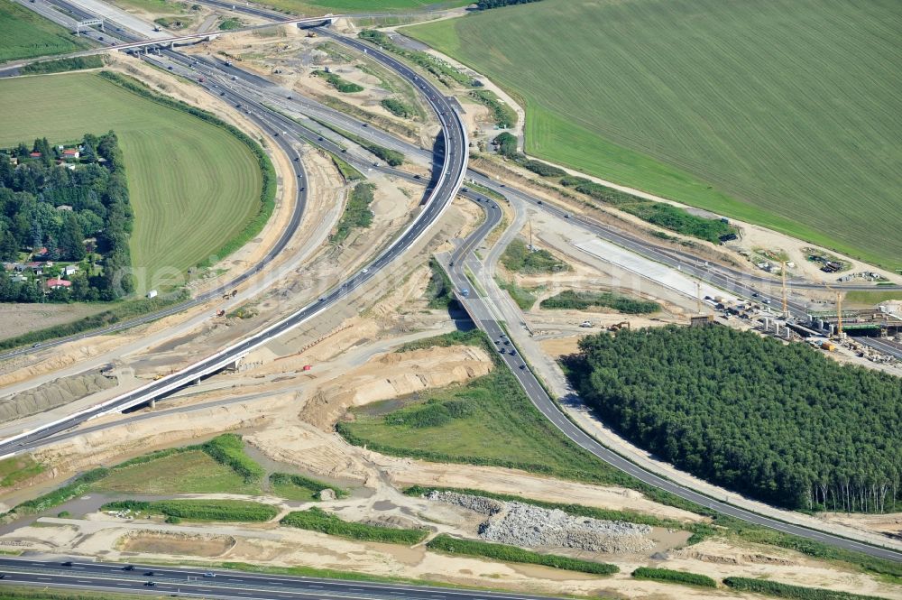 Schwanebeck from the bird's eye view: View of the construction site at the motorway junction Barnim