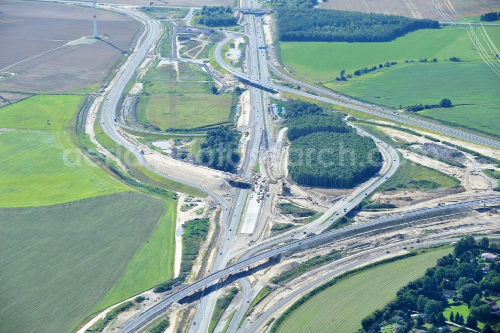 Schwanebeck from above - View of the construction site at the motorway junction Barnim