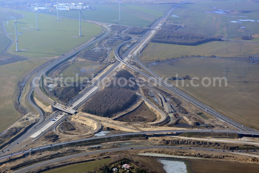 Aerial photograph Schwanebeck - View of the construction site at the motorway junction Barnim