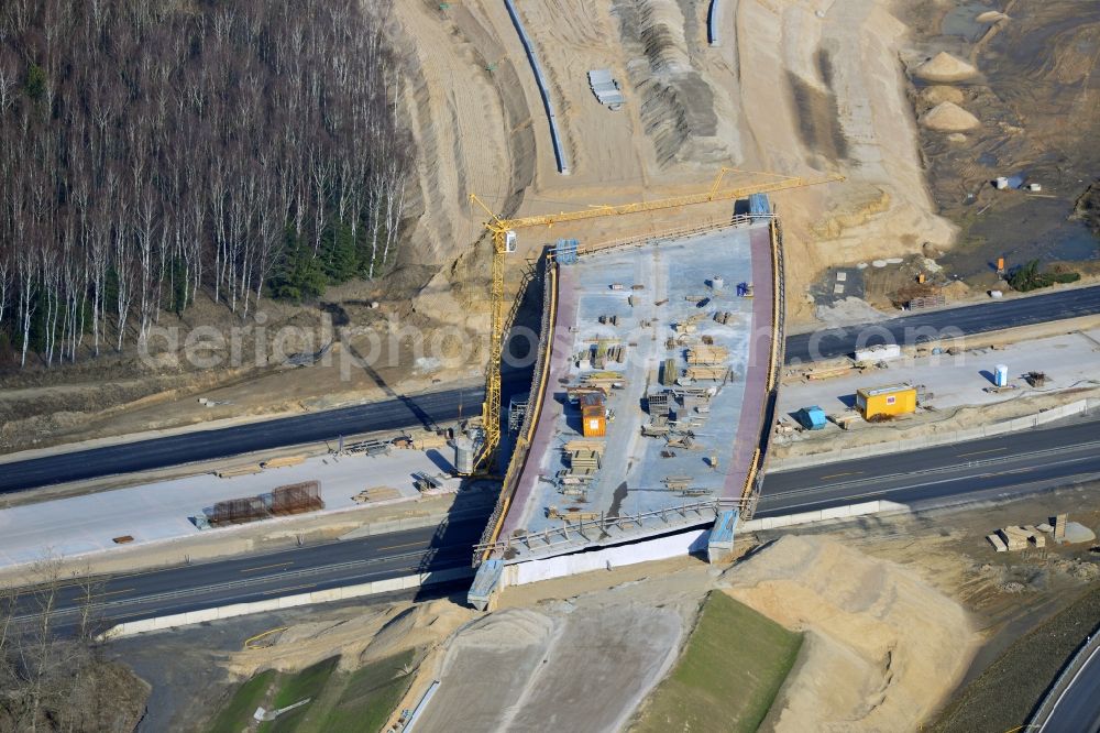 Aerial photograph Schwanebeck - View of the construction site at the motorway junction Barnim