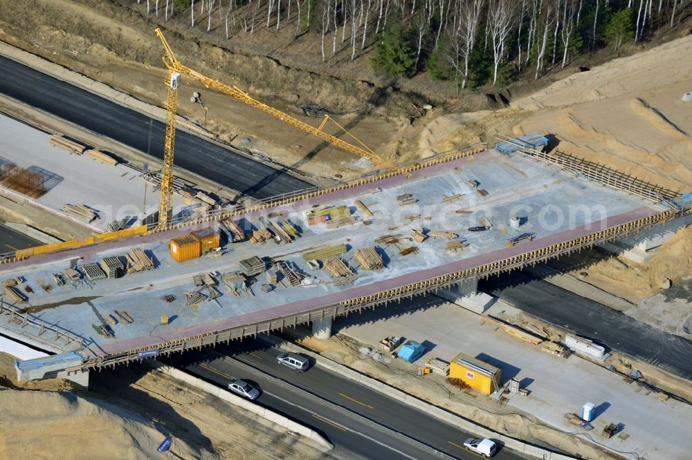 Aerial photograph Schwanebeck - View of the construction site at the motorway junction Barnim