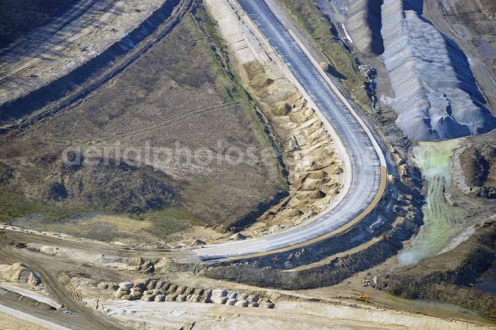 Schwanebeck from the bird's eye view: View of the construction site at the motorway junction Barnim