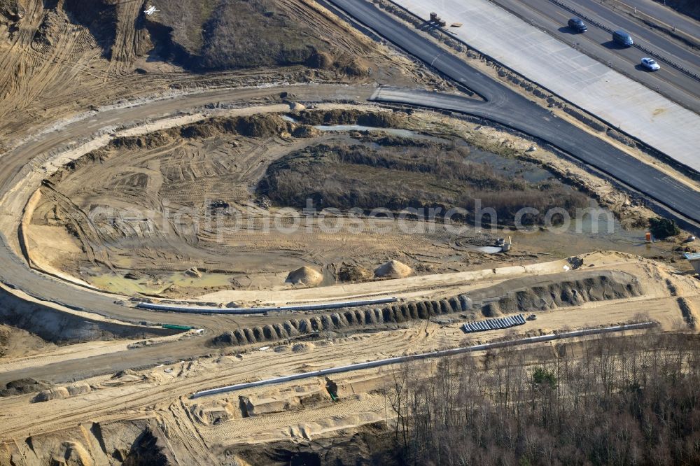 Aerial photograph Schwanebeck - View of the construction site at the motorway junction Barnim