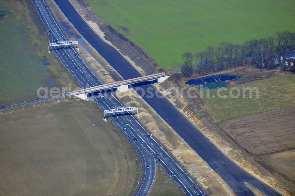 Schwanebeck from above - View of the construction site at the motorway junction Barnim