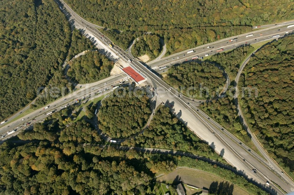 Oberhausen from above - Construction junction Oberhausen Northern Motorway A3, A2, A516, in North Rhine-Westphalia