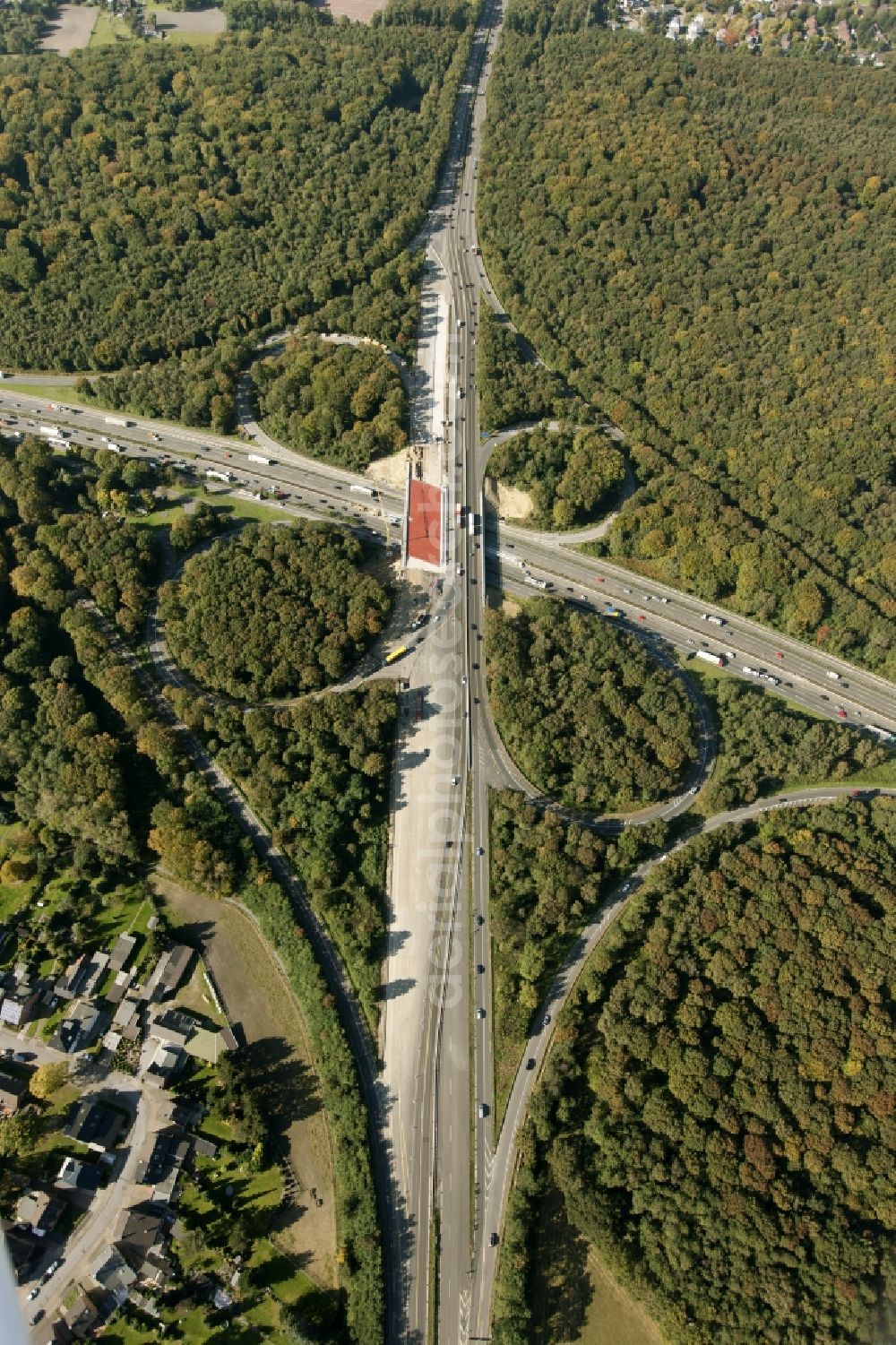 Oberhausen from the bird's eye view: Construction junction Oberhausen Northern Motorway A3, A2, A516, in North Rhine-Westphalia