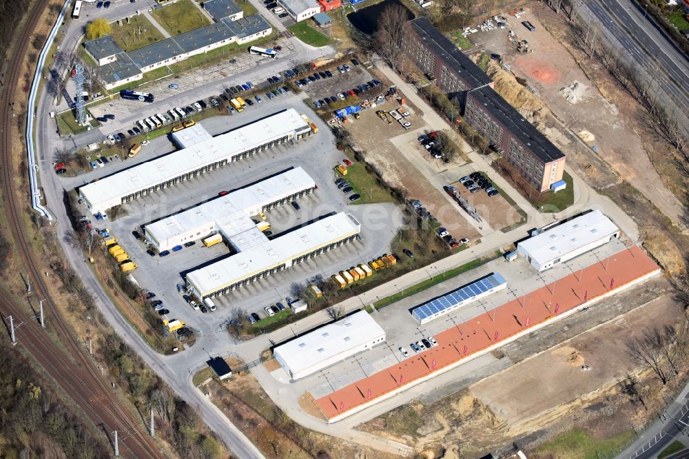 Berlin from the bird's eye view: Construction site at the car dealership of the car Autoland Niederlassung Berlin Alt-Friedrichsfelde in the district Bezirk Marzahn-Hellersdorf in Berlin