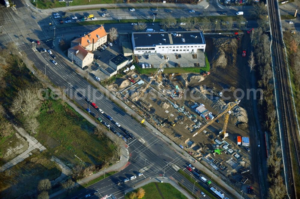 Aerial photograph Berlin - Construction site at the car dealership of the car of Koch Gruppe Automobile AG Alt-Biesdorf in the district Biesdorf in Berlin, Germany