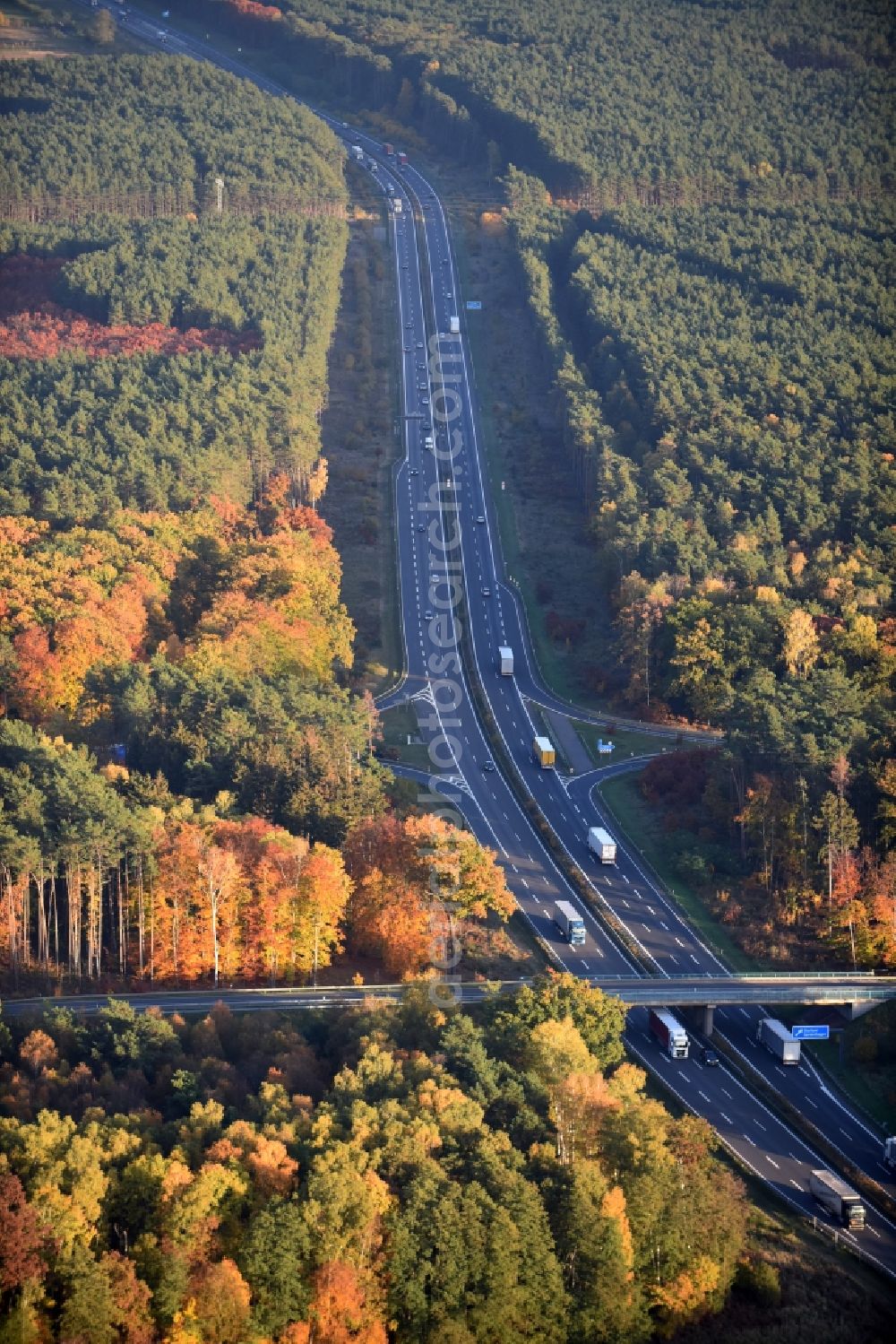 Aerial photograph Spreenhagen - Highway construction site for the expansion and extension of track along the route of the motorway A12 E30 in Spreenhagen in the state Brandenburg