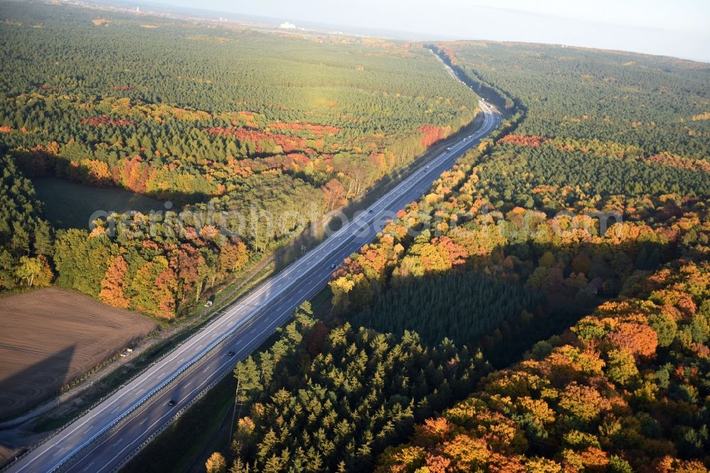 Aerial photograph Spreenhagen - Highway construction site for the expansion and extension of track along the route of the motorway A12 E30 in Heidesee in the state Brandenburg