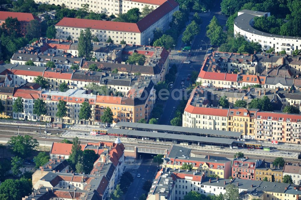 Berlin from above - View onto the construction area at the city railway station in Treptow-Köpenick