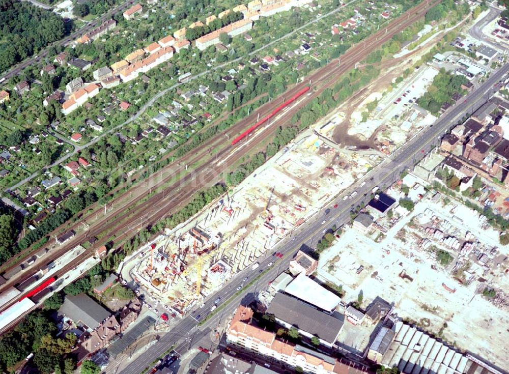 Berlin - Schöneweide from above - Baustelle am Bahnhof Berlin - Schöneweide zur Errichtung eines KAUFLAND - Einkaufszentrums.