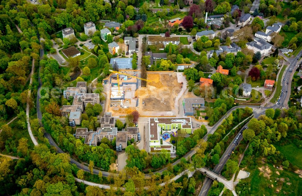 Aerial photograph Düsseldorf - Construction site of building phase 1 on the premises of the hospital LVR-Klinikum on Grafenberg in Duesseldorf in the state of North Rhine-Westphalia