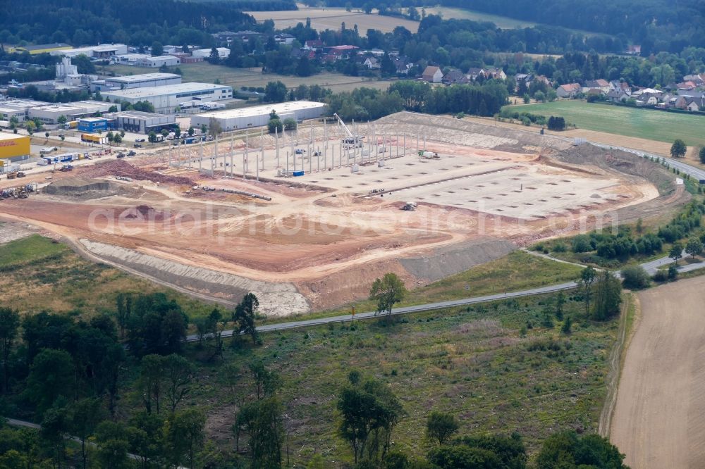 Aerial image Lutterberg - Construction site of Bauhaus E-Business GmbH & Co. KG to build a new logistics center in Lutterberg in the state Lower Saxony, Germany