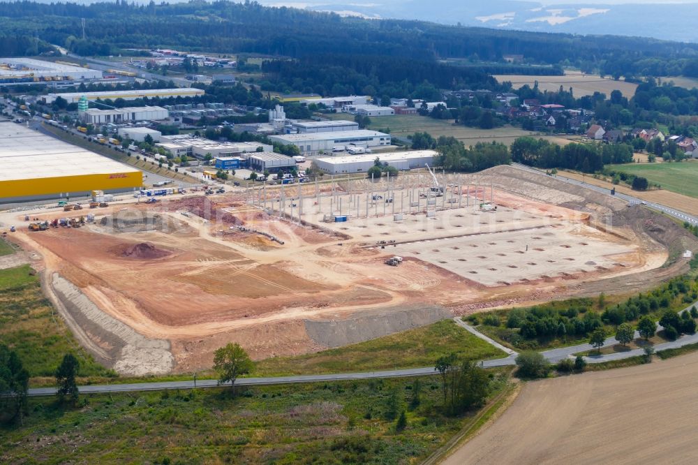 Lutterberg from above - Construction site of Bauhaus E-Business GmbH & Co. KG to build a new logistics center in Lutterberg in the state Lower Saxony, Germany