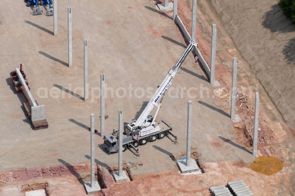 Lutterberg from above - Construction site of Bauhaus E-Business GmbH & Co. KG to build a new logistics center in Lutterberg in the state Lower Saxony, Germany