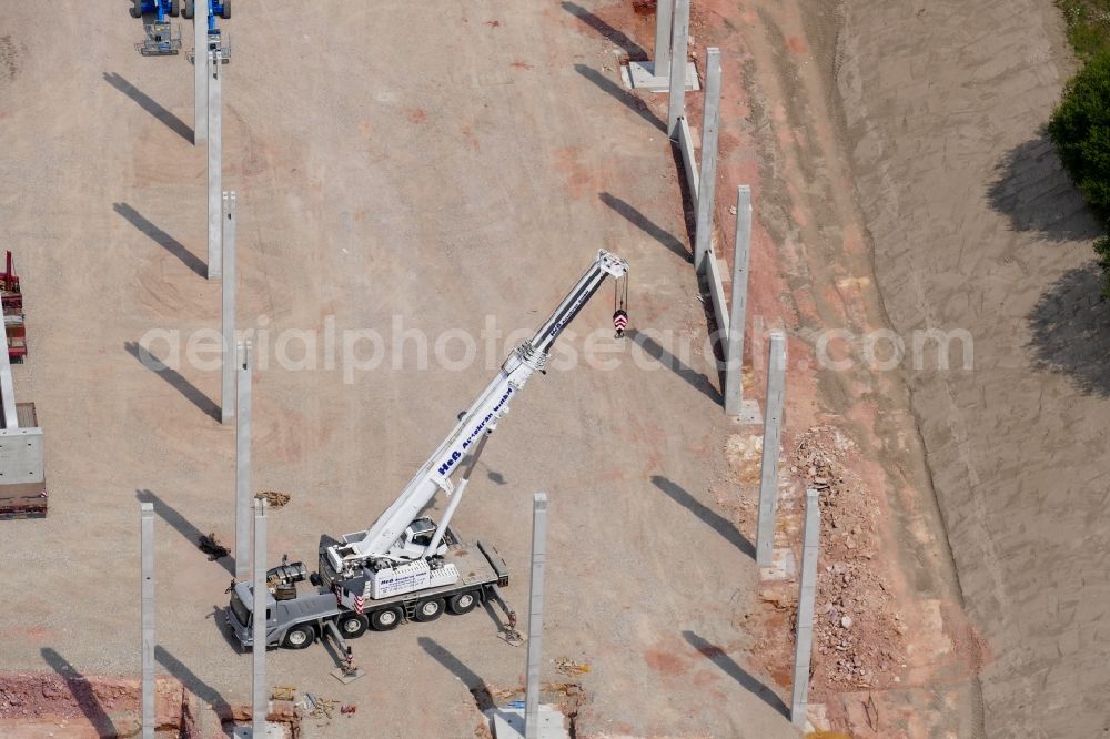 Lutterberg from the bird's eye view: Construction site of Bauhaus E-Business GmbH & Co. KG to build a new logistics center in Lutterberg in the state Lower Saxony, Germany