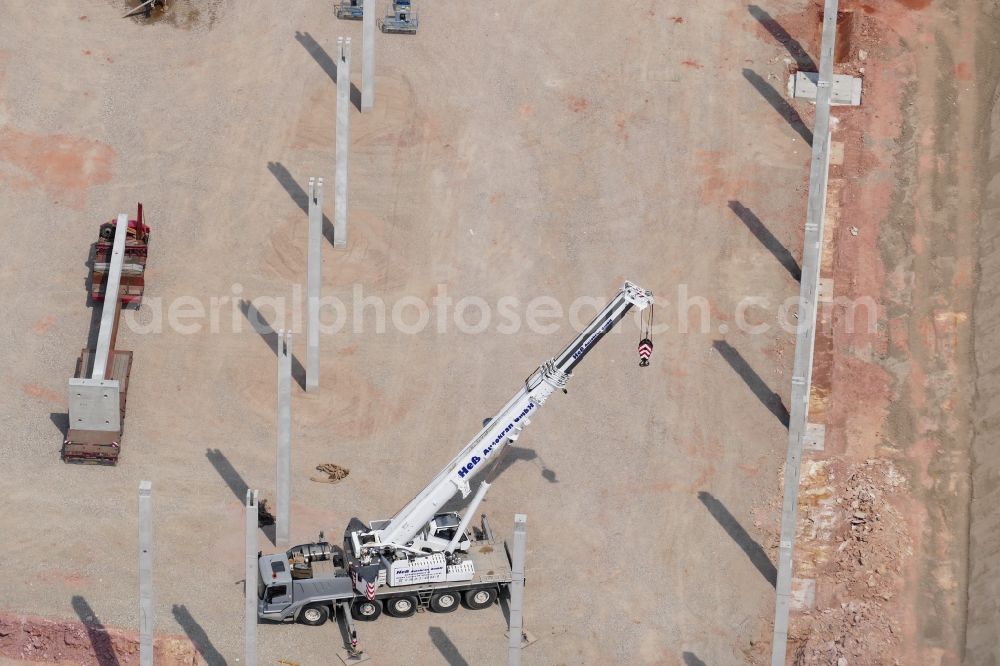 Aerial image Lutterberg - Construction site of Bauhaus E-Business GmbH & Co. KG to build a new logistics center in Lutterberg in the state Lower Saxony, Germany